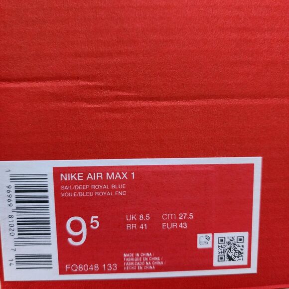 Nike Air Max 1 Athletic Department Midnight Navy Brand New Sz 9.5 - Picture 10 of 10